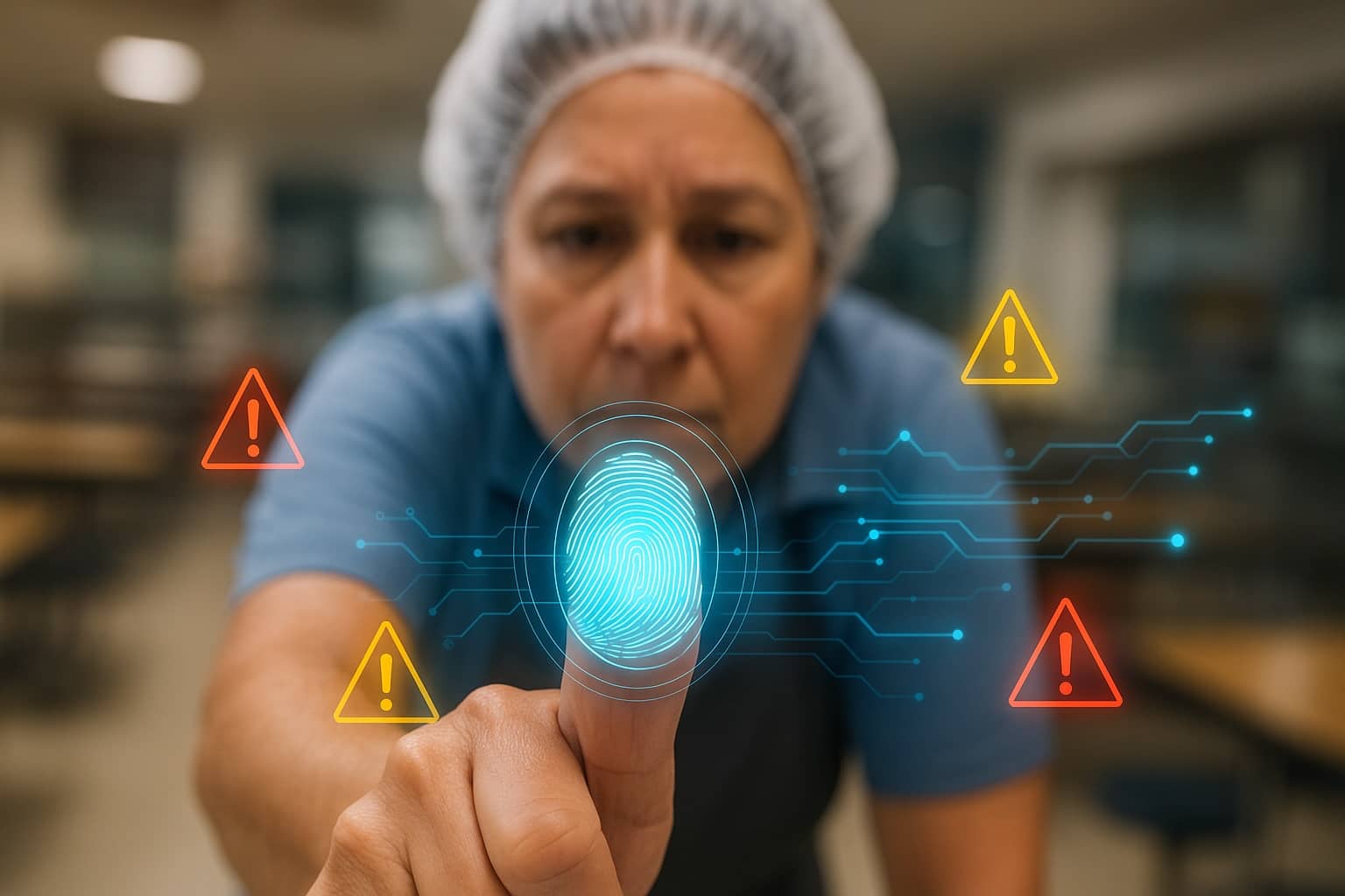 Cafeteria employee Biometric finger scanning